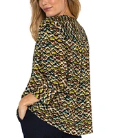 Liverpool Los Angeles Women's 3/4-Sleeve Zigazag-Print Top