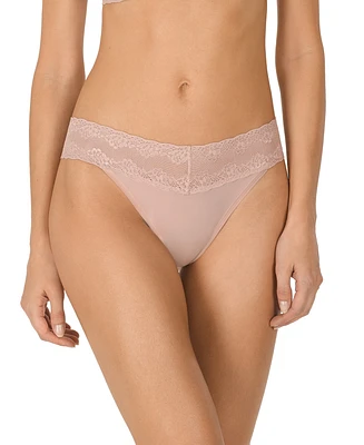 Natori Women's Bliss Perfection Lace Trim One Thong 2-Pack