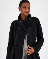 Bcx Juniors' Micro-Fleece Double-Breasted Belted Coat