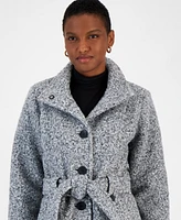 Bcx Juniors' Boucle Single-Breasted Belted Coat