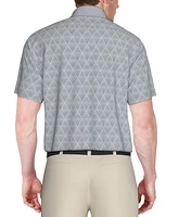 Pga Tour Men's Short Sleeve Ombre Jacquard Performance Polo Shirt