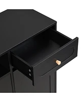 Simplie Fun Arched-Door Shoe Cabinet with Drawer and Shelves