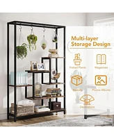 Tribesigns 5-Tier Tall Indoor Plant Stand, 70.9 inches Large Metal Plant Shelf with 6PC S Hanging Hooks, Multi-Purpose Flower Bonsai Pots Display Rack