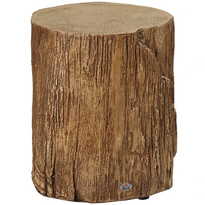 Simplie Fun Concrete Tree Stump Stool with Wood Grain Finish