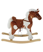 Streamdale Furniture Plush Rocking Horse with Music for Toddlers