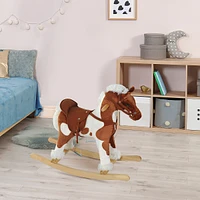 Streamdale Furniture Plush Rocking Horse with Music for Toddlers