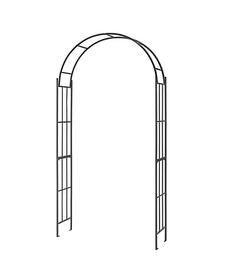 Givimo 7.5 Feet Metal Garden Arch for Climbing Plants and Outdoor Garden Decor-Black