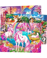 Quokka 3X Set 300-Piece Floor Jigsaw Puzzles for Kids Ages 10-12 - Unicorn