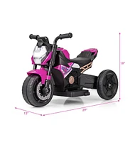 Vebreda Kids Ride-on Motorcycle 6V Battery Powered Motorbike with Detachable Training Wheels-Pink