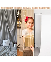 10Ft Adjustable Photography Studio Backdrop Support Stand Background Crossbar Frame Kit with 6 Clamps and Case