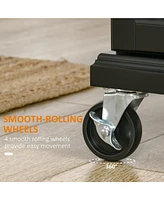 Rolling Kitchen Island Cart with Stainless Steel Countertop and Storage