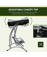 Streamdale Furniture 3-Seat Outdoor Canopy Swing with Adjustable Shade