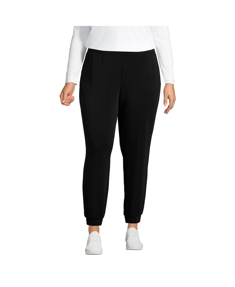 Lands' End Plus Cupro Knit Mid Rise Jogger Pants