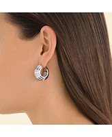 Rosefield Chunky Hoops In Rhodium Plated Stainless Steel