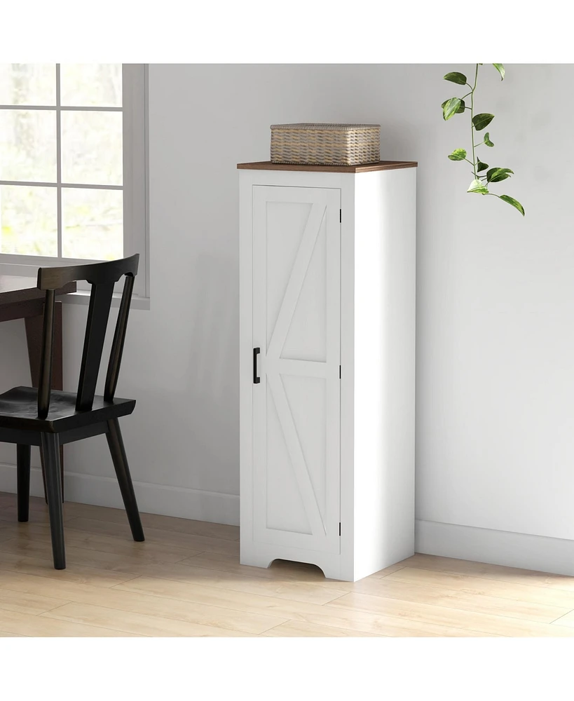 Streamdale Furniture Farmhouse Barn Door Accent Storage Cabinet