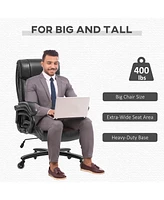 Big and Tall Office Chair, Pu Leather Desk Chair 400lb, Black
