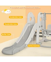 Sugift 6 1 Toddler Slide and Swing Set with Ball Games