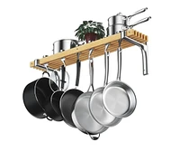 Cooks Standard 36 by 8-Inch Wooden Wall Mounted Pot Rack