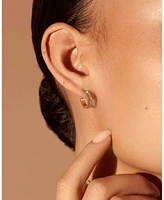 Rosefield Crystal Hoop In 14K Yellow Gold Plated Stainless Steel