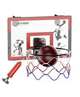 Contixo Slam Dunk Mini Indoor Basketball Hoop Set with 2 Balls - Foldable Over-The-Door Game for Wall, Bedroom, or Office.