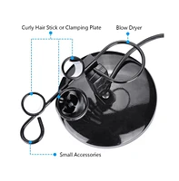 Yescom Desktop Salon Appliance Holder For Hair Dryer Curling Irons Stand w/ Plug Round Base