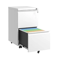 Simplie Fun 2-Drawer Mobile File Cabinet, Lockable, Fully Assembled