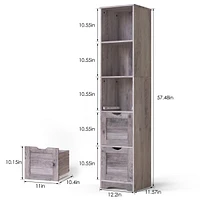 Streamdale Furniture Tall Bathroom Pantry Cabinet with Drawers, Shelves, & Open Storage