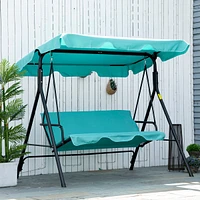 Streamdale Furniture 3-Seat Canopy Swing Chair, Steel Frame, Green