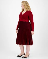 Robbie Bee Plus Pleated Sweater Dress