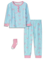 Max & Olivia Baby and Toddler Girl Snug Fit 3-Piece Pajama Set