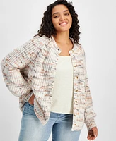 And Now This Trendy Plus Flecked-Knit Cardigan, Created for Macy's