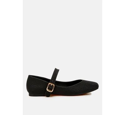 London Rag Herma Glitter Pin Buckle Ballerinas