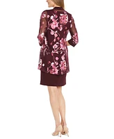 R & M Richards Women's Attached-Necklace Jacket Dress