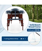 Sugift Portable Folding Massage Table with Carrying Case-Navy