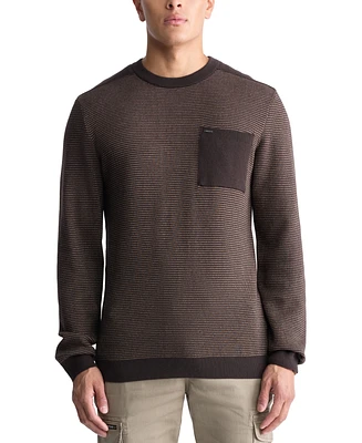 Buffalo David Bitton Men's William Striped Knit Pullover Crewneck Sweater