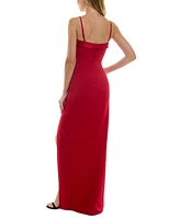 City Studios Juniors' Bow-Trim Gown