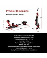 Sugift 4-in-1 Folding Rowing Machine with Control Panel for Home Gym