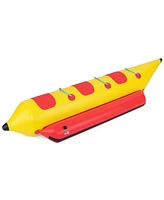 Sugift 3-Person Inflatable Banana Boat with Electric Air Pump Carrying Bag and Repair Kit