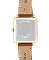 Movado Women's Bold Evolution 2.0 Swiss Quartz Cognac Leather Watch 26mm