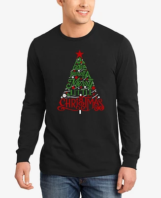 La Pop Art Men's Have Yourself a Merry Little Christmas Word Long Sleeve T-Shirt