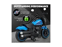 Vebreda Kids Electric Motorcycle with Training Wheels and Led Headlights-Red