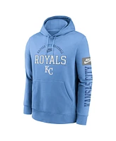 Nike Men's Light Blue Kansas City Royals Cooperstown Collection Splitter Club Fleece Pullover Hoodie