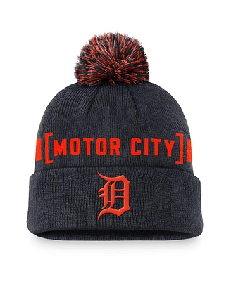 Nike Men's Navy Detroit Tigers Hometown Peak Cuffed Knit Hat with Pom