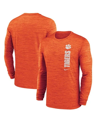 Nike Men's Orange Clemson Tigers 2024 Sideline Velocity Performance Long Sleeve T-Shirt