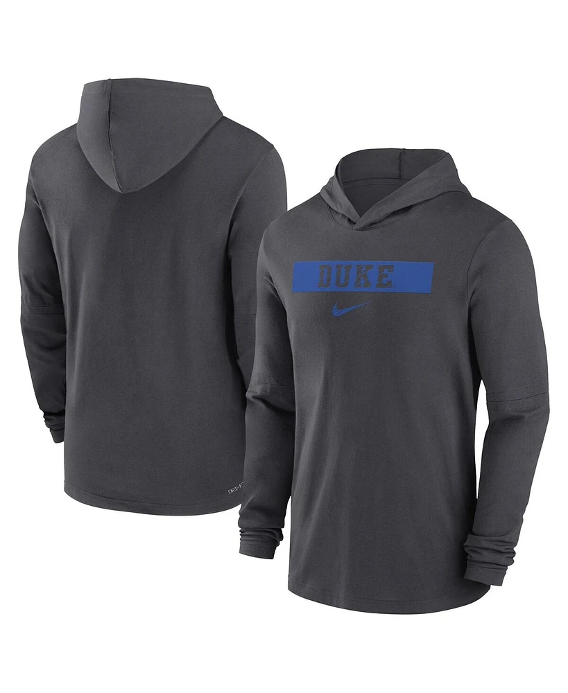 Nike Men's Duke Devils Sideline Hoodie Performance Long Sleeve T-Shirt