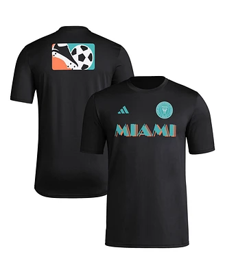 Adidas Men's Black Inter Miami Cf 2024 Jersey Hook Pre-Match T-Shirt