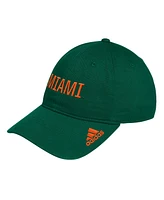 Adidas Men's Green Miami Hurricanes Locker Room Wordmark Slouch Adjustable Hat