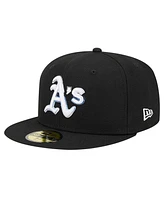 New Era Men's Black Oakland Athletics Raceway 59FIFTY Fitted Hat