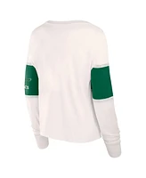 Fanatics Women's Cream Philadelphia Eagles Antique Block Long Sleeve T-Shirt