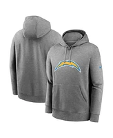 Nike Men's Heather Gray Los Angeles Chargers Club Logo Pullover Hoodie